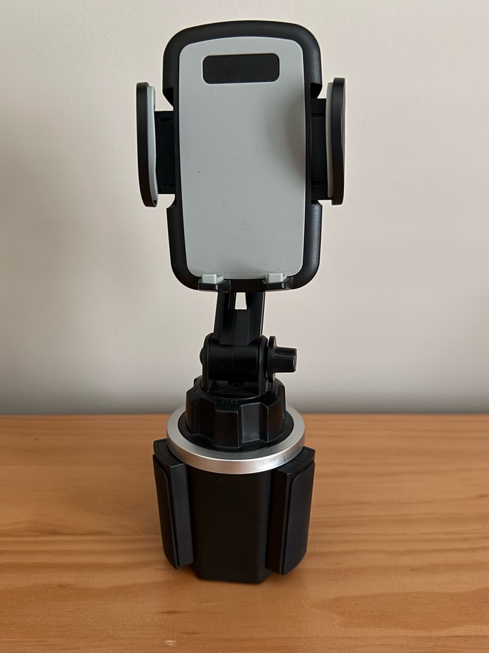 Adjustable Black & Gray Cup Holder Phone Mount